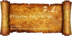 Pfiszter Lóránt névjegykártya
