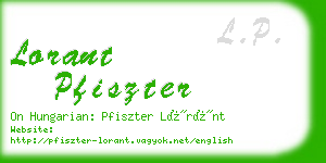 lorant pfiszter business card